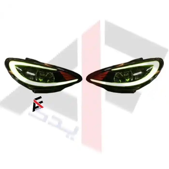 چراغ جلو 206 طرح تسلا سفید — تصویر ۳