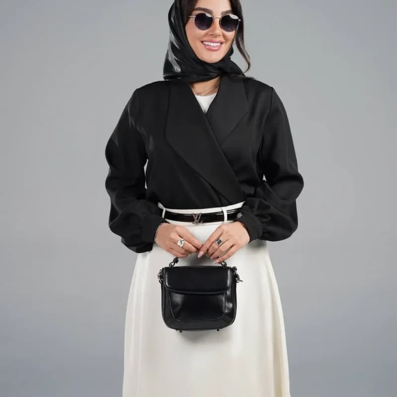ست کت و دامن مازراتی ربکا با کمربند و یقه آرشال — تصویر ۲