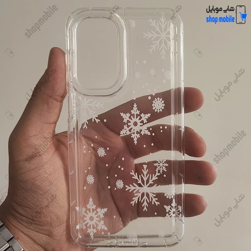 قاب گوشی سامسونگ گلکسی A17 (کاور ژله‌ای شفاف مدل فانتزی طرح دونه‌های برف)