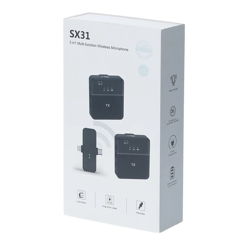میکروفون یقه ای بی سیم مدل SX31 — تصویر ۴