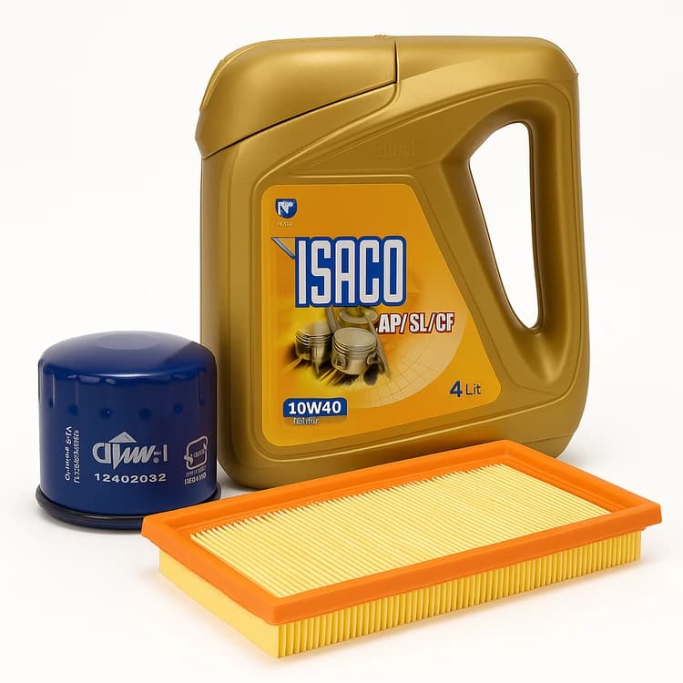 پک سرویس روغن پژو 405 و پارس (پرشیا) و سمند (موتور XU7)(روغن پارس طلایی+فیلتر روغن +فیلتر هوا)