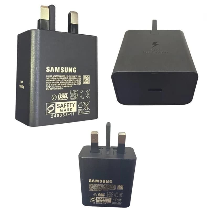 کلگی شارژر اصلی سامسونگ 45 وات مدل T4511 سوپر فست شارژ، دارای NFC – ساخت ویتنام — تصویر ۳