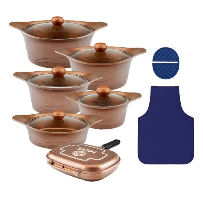 سرویس قابلمه 15 پارچه گرانیت طرح کره ای C — تصویر ۹