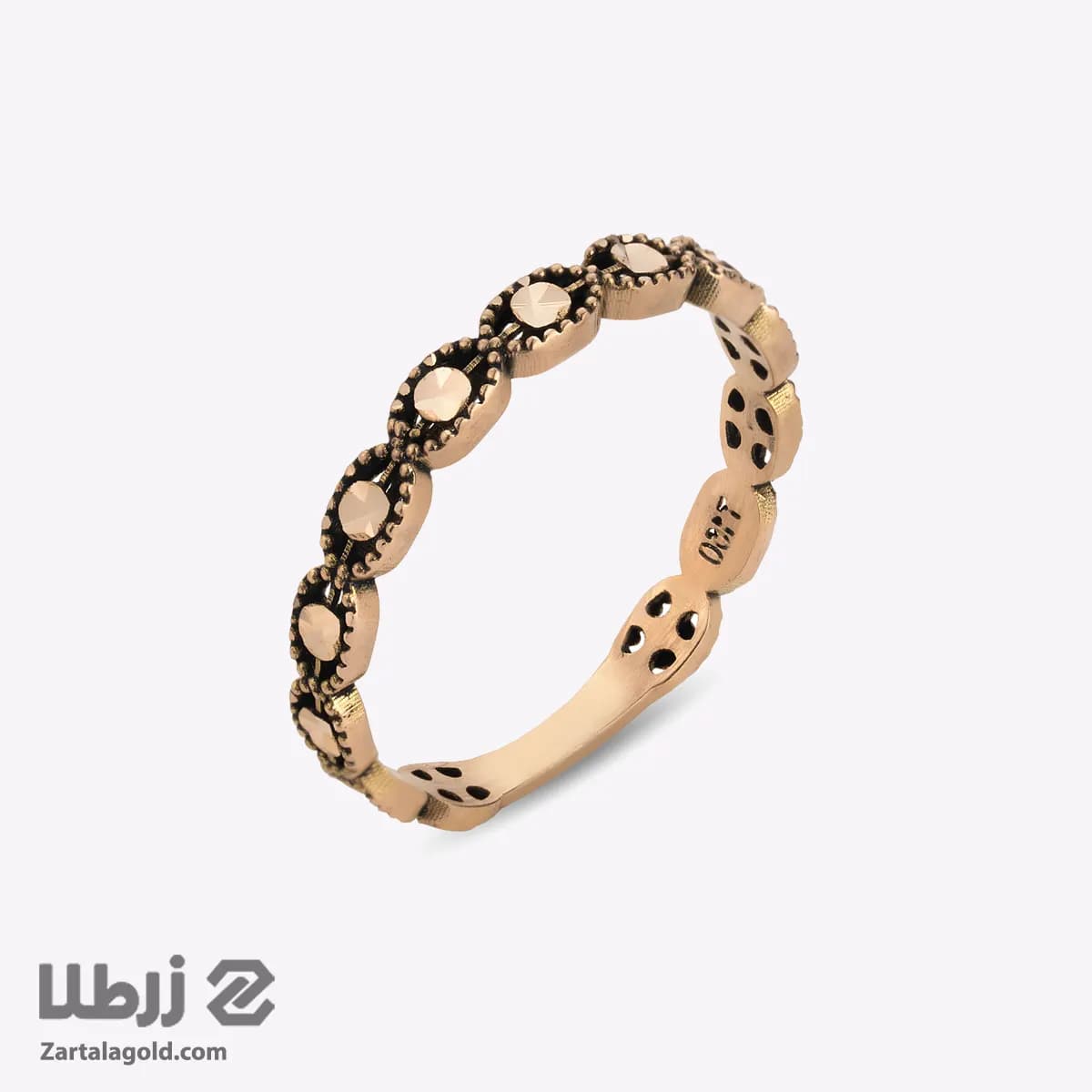 انگشتر میهن طلا زنانه سیاه قلم بیضی کد R22503