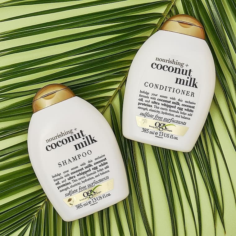 شامپو تغذیه کننده شیر نارگیل او جی ایکس OGX Nourishing Coconut Milk Shampoo 385 ml — تصویر ۵