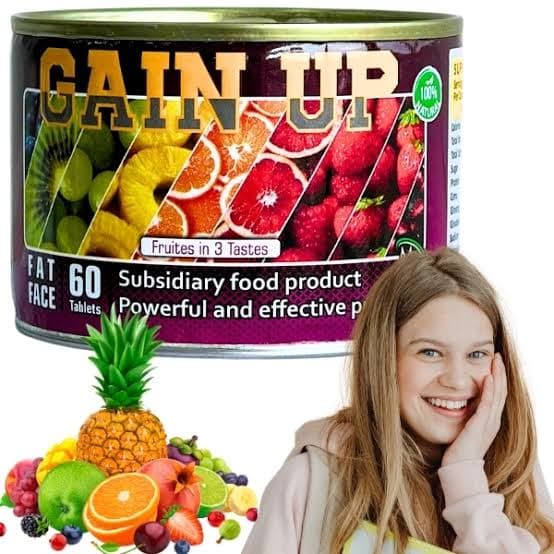 قرص چاقی گین آپ ام جی Gain Up | افزایش اشتها، افزایش وزن طبیعی و پر شدن بدن در مدت کوتاه – قوطی ۶۰ عددی اصل و اورجینال