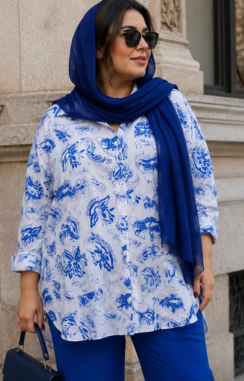 شومیزکتان پنبه ZARA اصلی وارداتی(اقساطی)سایزبزرگ ،ضمانت آکبنداورجینال کد40610