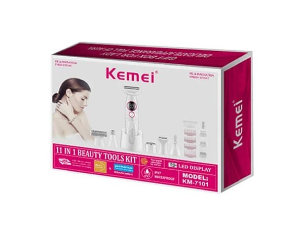 مو زن 11 تکه بدن زنانه(تريمر) شارژي کيمي KM-7101 - Kemei