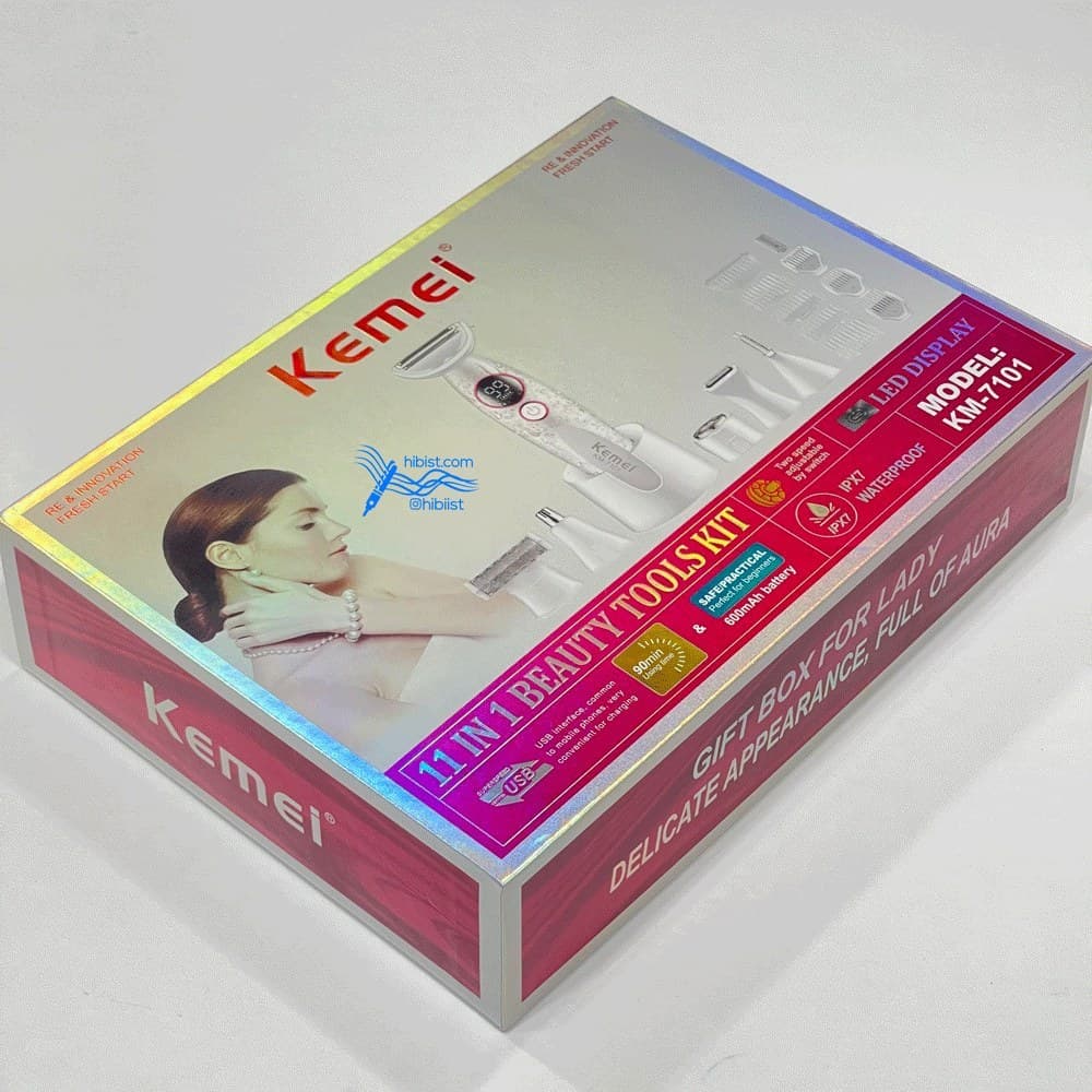 مو زن 11 تکه بدن زنانه(تريمر) شارژي کيمي KM-7101 - Kemei — تصویر ۲
