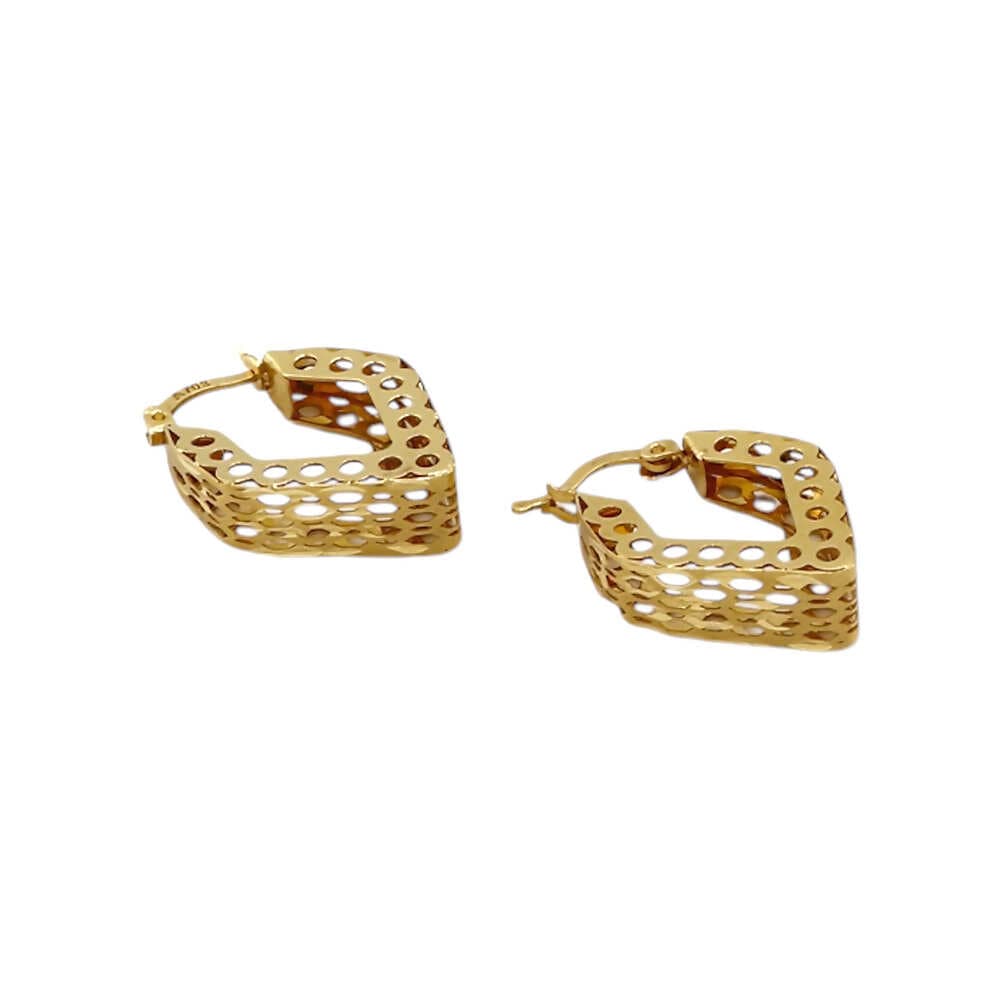 گوشواره حلقه ای تراش کد 16020 - زرین قسط