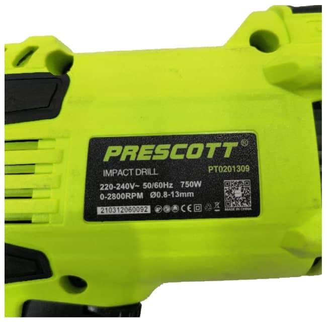دریل چکشی ضربه ای پریسکوت 750 وات سه نظام PT0201309 PRESCOTT — تصویر ۴
