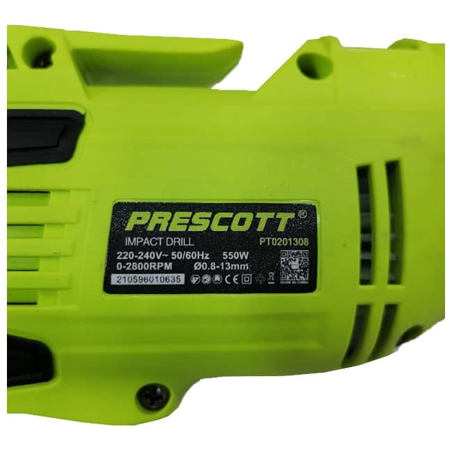 دریل چکشی برقی 550 وات نظام 13 پریسکوت PRESCOTT PT0201308 — تصویر ۵