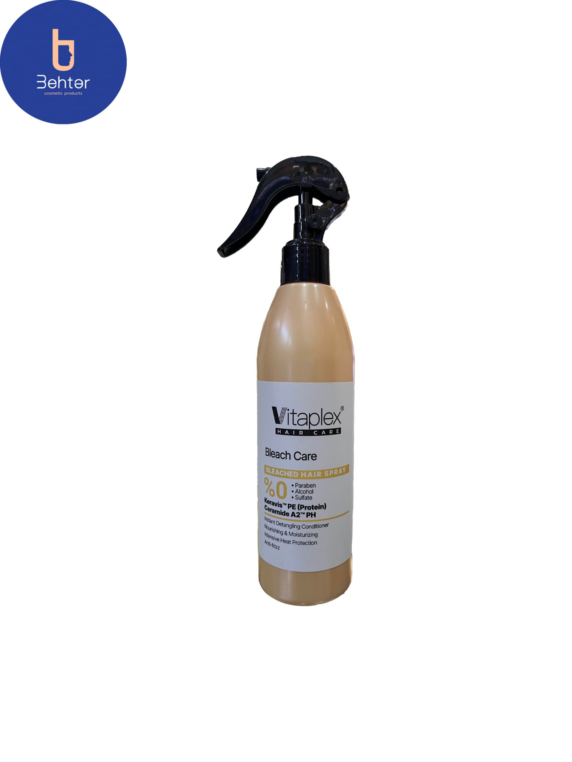 اسپری ویتاپلکس نرم کننده و ترمیم کننده منو مناسب موهای دکلره شده واسیب دیده 300 میل Vitaplex softening and repairing menu spray suitable for bleached and damaged hair 300 ml