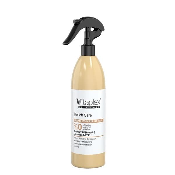 اسپری ویتاپلکس نرم کننده و ترمیم کننده منو مناسب موهای دکلره شده واسیب دیده 300 میل Vitaplex softening and repairing menu spray suitable for bleached and damaged hair 300 ml — تصویر ۴