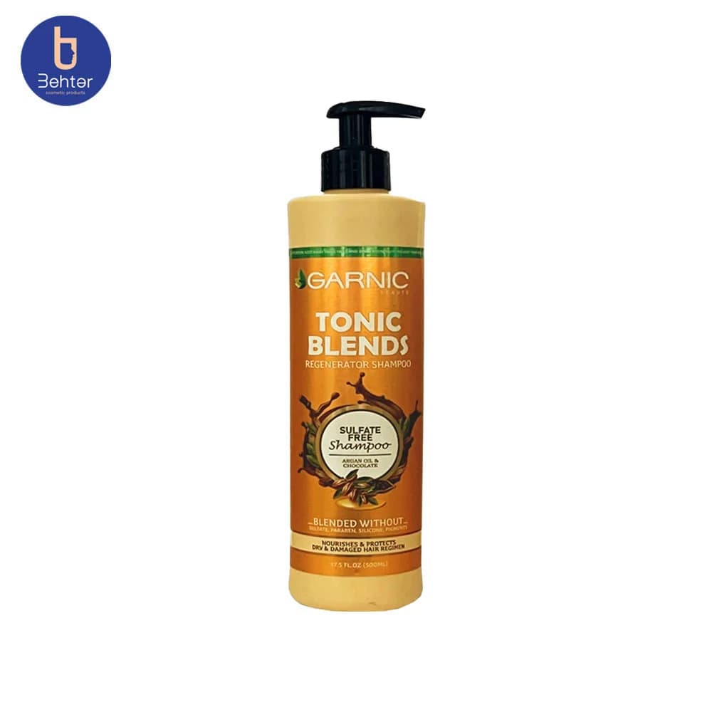 شامپو مو گارنیک مناسب مو خشک و آسیب دیده حاوی روغن آرگان و شکلات 500میلGarnic hair shampoo suitable for dry and damaged hair containing argan oil and chocolate 500 ml