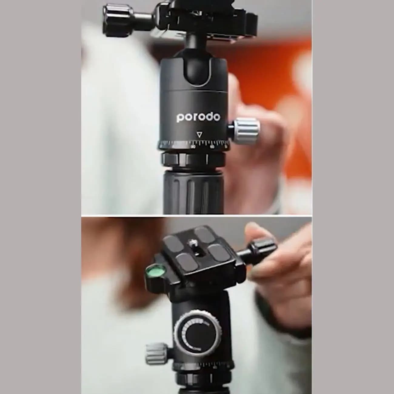 سه پایه دوربین و موبایل پرودو Professional Aluminum Tripod PD-TRPBAL-BK — تصویر ۵