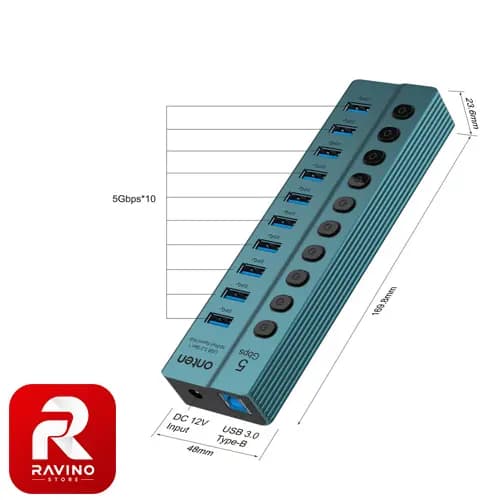 هاب 10 پورت USB اونتن مدل OTN-5308 — تصویر ۲