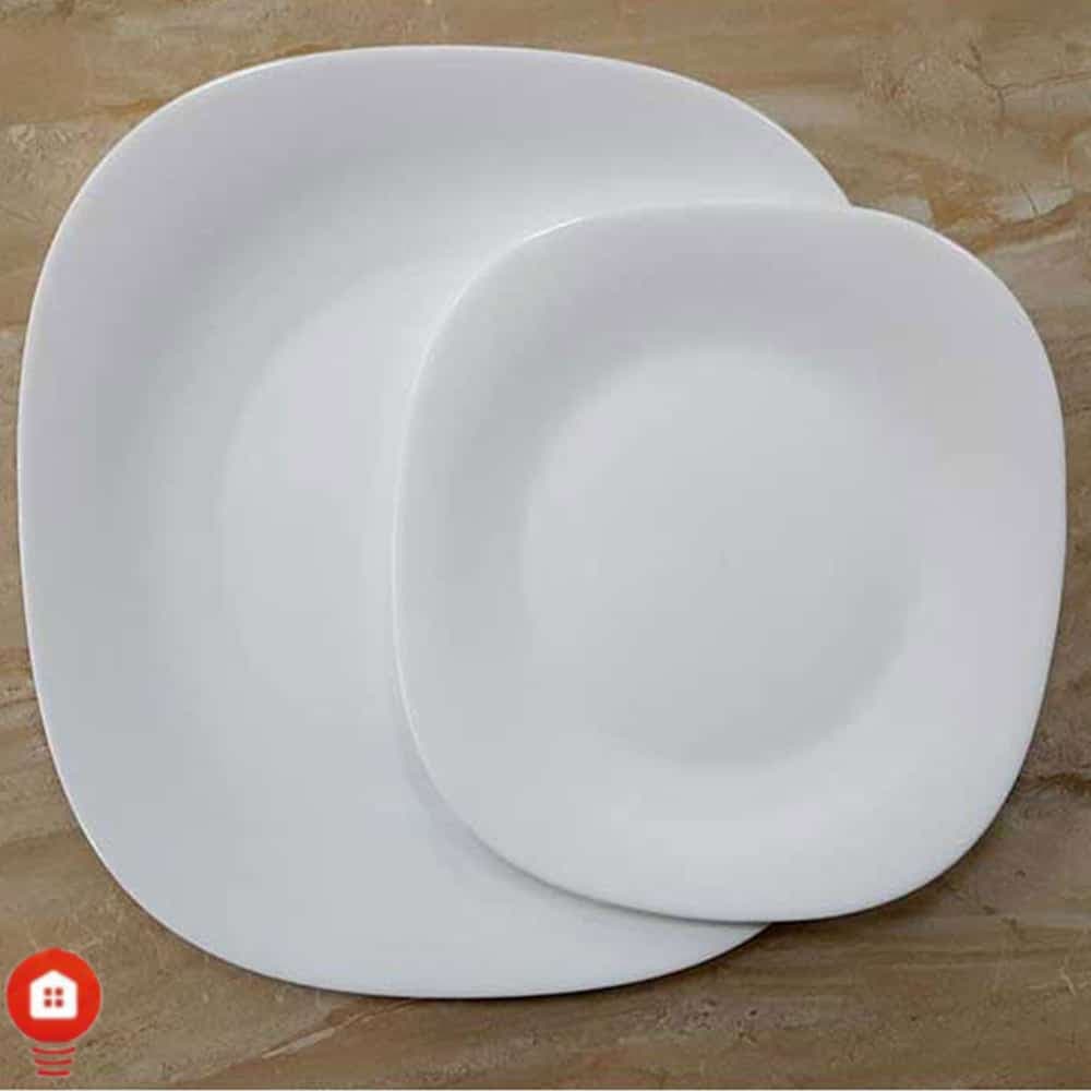 سرویس غذاخوری 26 پارچه چهار گوش آرکوپال مقصود گل آرایی سفید (White)
