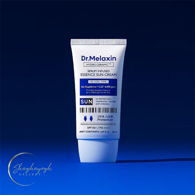 کرم ضد افتاب ابرسان و سرمی هیدرو سرامیک دکتر ملاکسین ۵۰ میل Dr Melaxin Hydro Ceramic HX Essence Sun Cream SPF50+ PA++++ 50ml — تصویر ۲