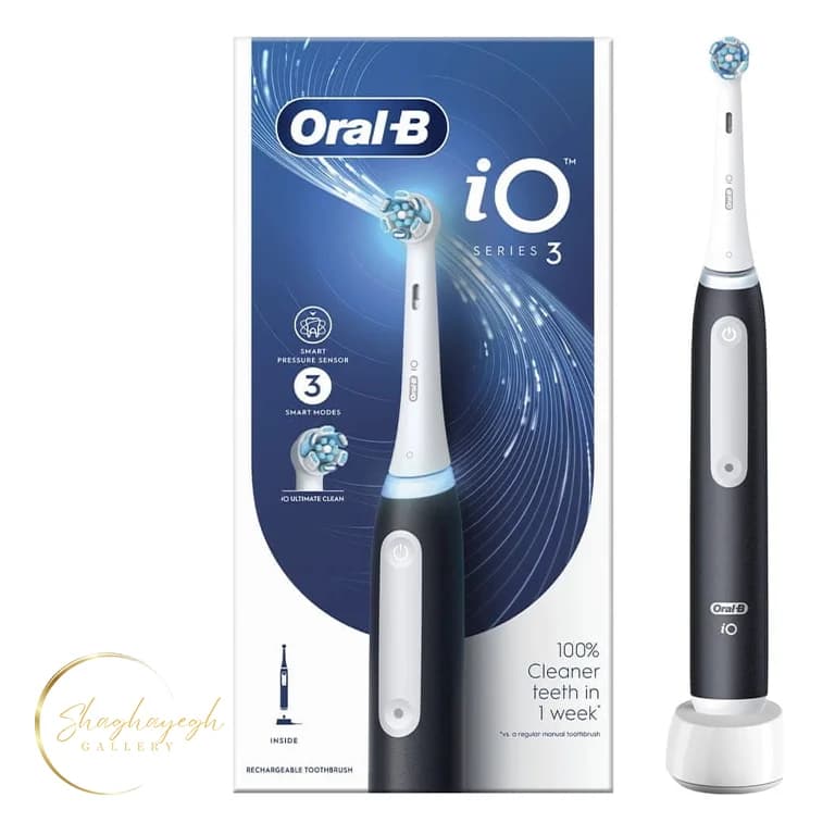 مسواک برقی پاکسازی روزانه دندان اورال بی iO سری 3 مشکی مات Oral-B iO Series 3 Electric Toothbrush Matt Black
