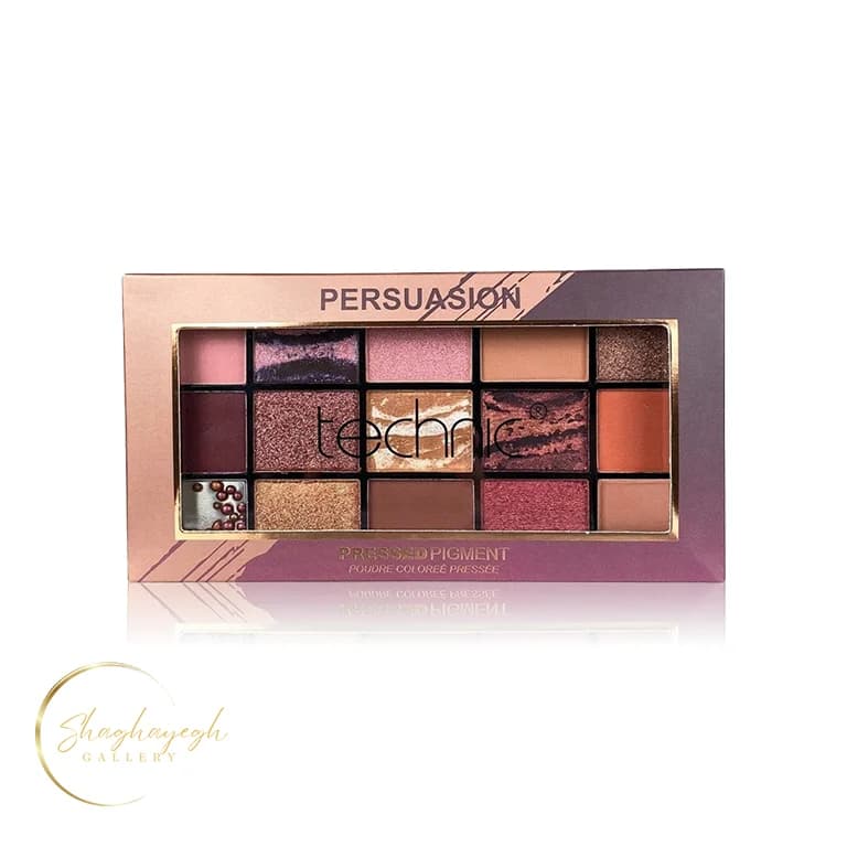 پالت سايه چشم 15 رنگ گرم و رزگلد تکنیک Persuasion تکنیک 36 گرم Technic Persuasion Pressed Pigment Eyeshadow Palette 36g