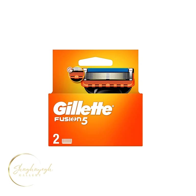 تیغ یدک اصلاح پنج لبه Fusion5 ژیلت بسته ۲ عددی Gillette Fusion5 Replacement Cartridges 2pcs