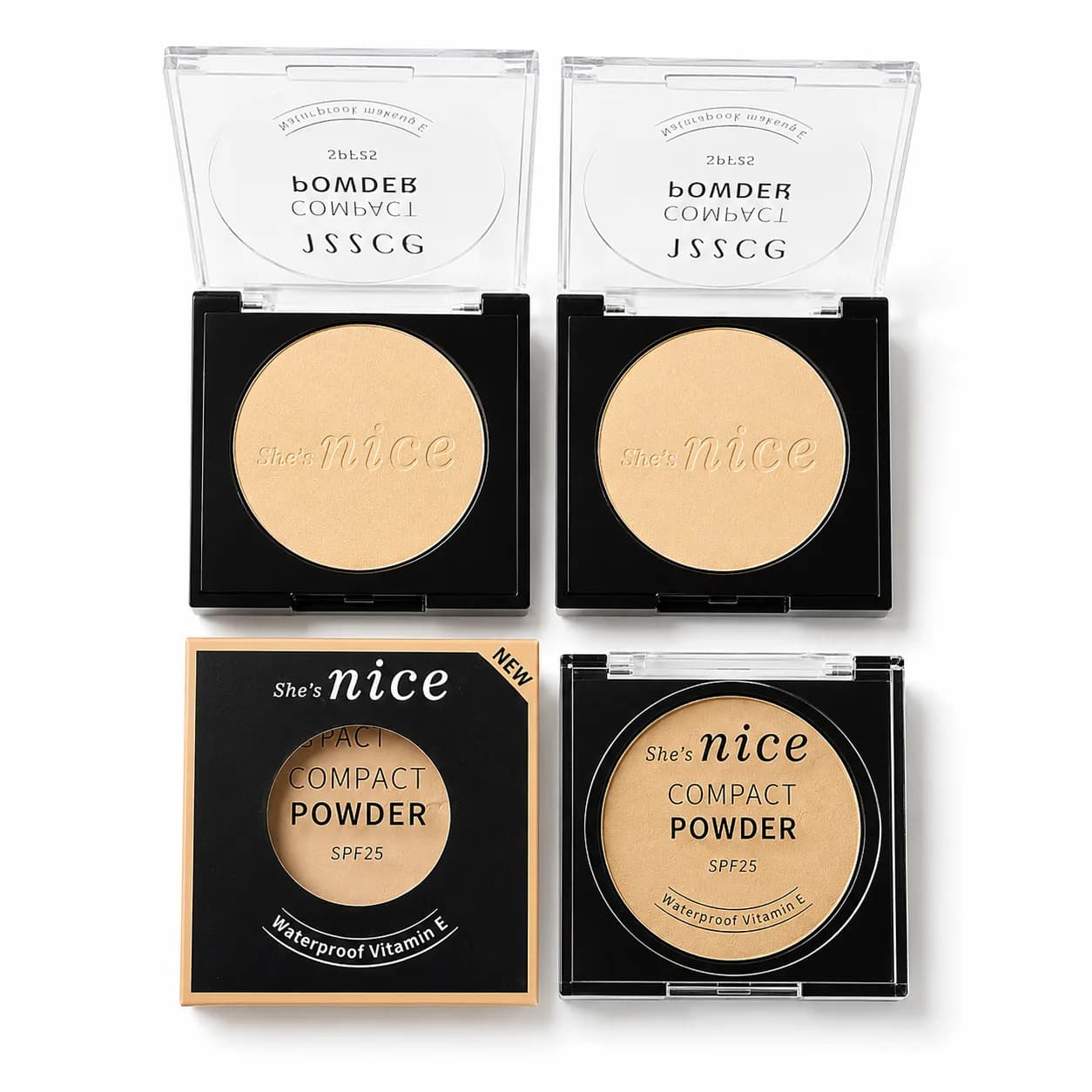 پنکک ضد آب مخملی SPF 25 برند نایس NICE فرانسه دو شماره کد 5173