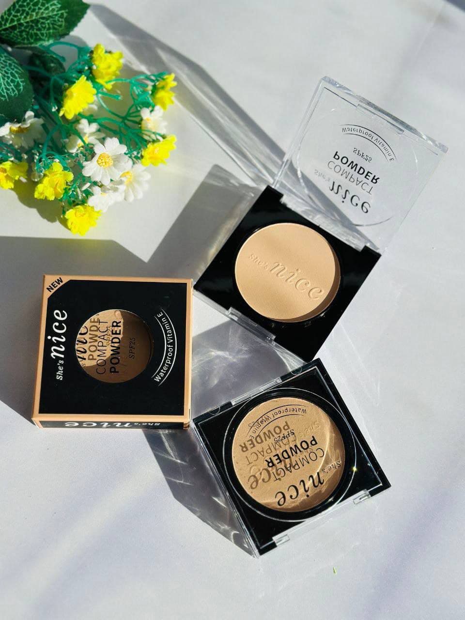 پنکک ضد آب مخملی SPF 25 برند نایس NICE فرانسه دو شماره کد 5173 — تصویر ۷