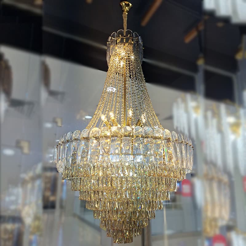 لوستر آویز چشمه نور کد N2641/25*85 طلایی — تصویر ۴