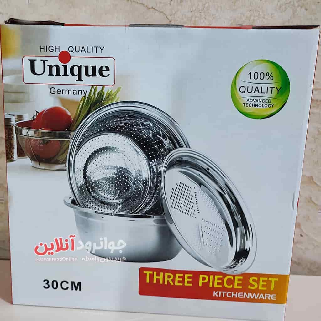 آبکش لگن یونیک رنده دار سایز 30 اصل Unique 30cm — تصویر ۲