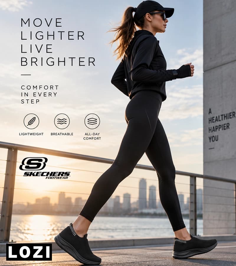 کتانی طبی بدون بند مشکی اسکیچرز Go WALK | مدل 9529 — تصویر ۲