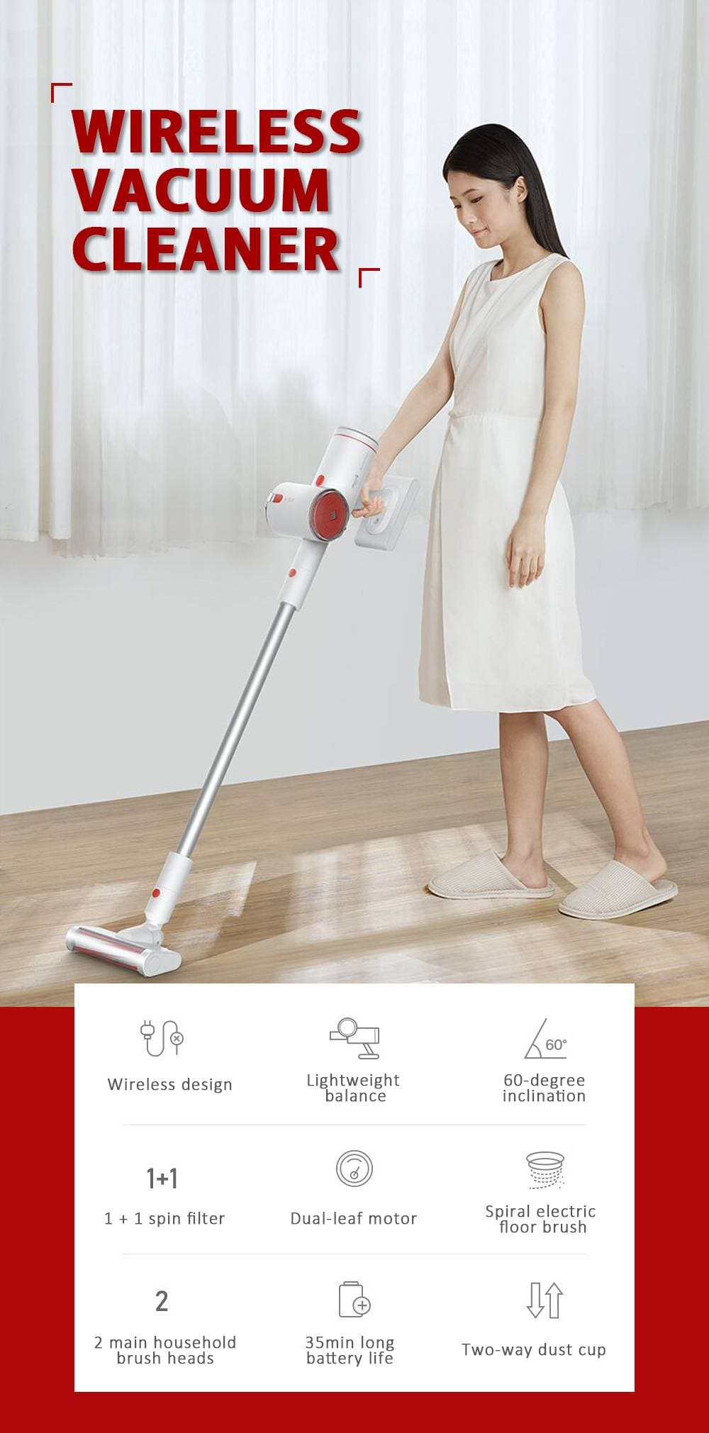 جارو شارژی شیائومی درما Xiaomi Deerma Handheld Wireless Vacuum Cleaner VC25 Plus — تصویر ۲