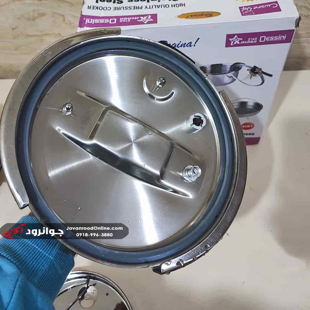 زودپز روگازی دوقلو دسینی 5+7 لیتر مجهز به سبد بخارپز و سیستم ایمنی سه گانه Dessini 5555 — تصویر ۴