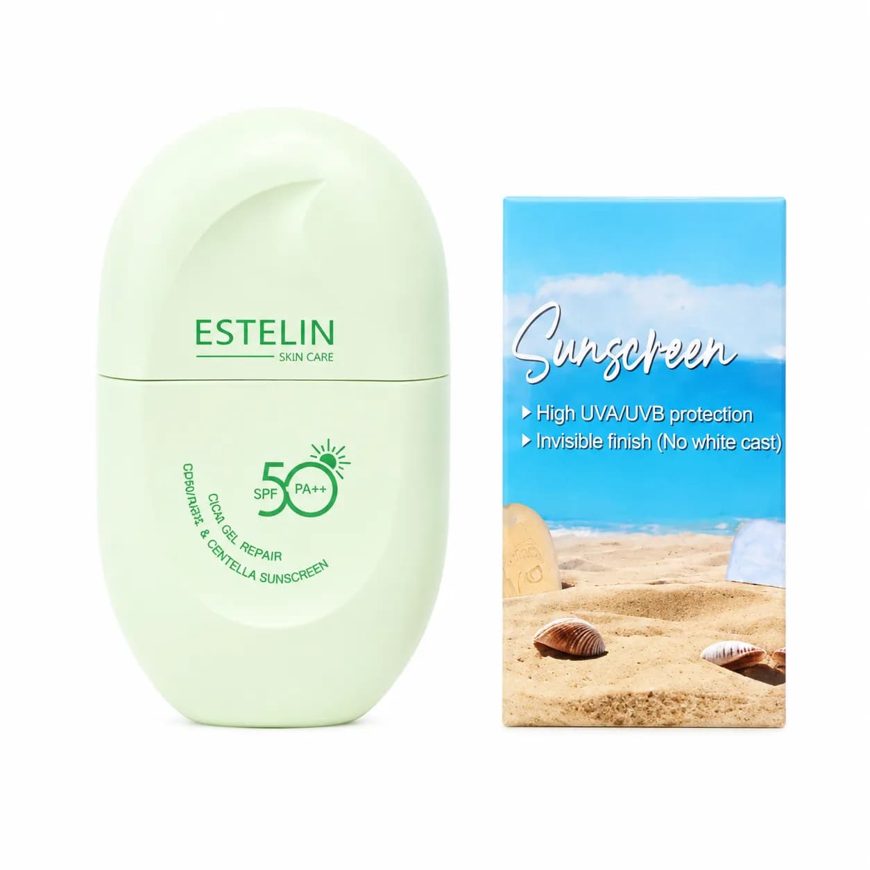 کرم ضد آفتاب ترمیم کننده استلین مناسب پوست حساس spf50 حجم 60ml کد 1963