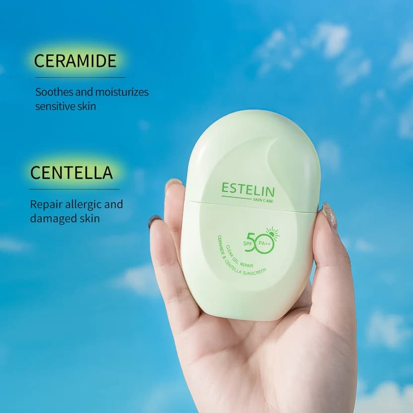 کرم ضد آفتاب ترمیم کننده استلین مناسب پوست حساس spf50 حجم 60ml کد 1963 — تصویر ۲