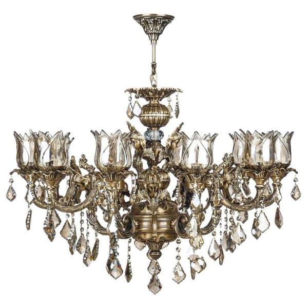 لوستر 10 شعله چشمه نور مدل M3414/5-5-A زیتونی