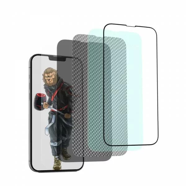 محافظ صفحه نمایش شیشه ای حریم خصوصی آیفون 12 و 12 پرو گرین Green 3D Forte Privacy Glass Full Curved Screen Protector for iPhone 12 / 12 Pro GNPCHDPVG12P — تصویر ۴
