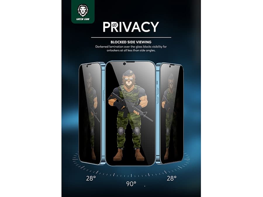 محافظ صفحه نمایش شیشه ای حریم شخصی آیفون 13 و 13 پرو گرین Green iPhone 13/13 Pro Privacy Pro Full Curved Glass — تصویر ۶