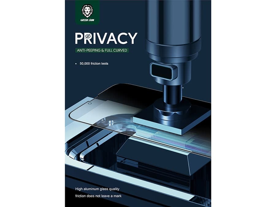 محافظ صفحه نمایش شیشه ای حریم شخصی آیفون 13 و 13 پرو گرین Green iPhone 13/13 Pro Privacy Pro Full Curved Glass — تصویر ۷