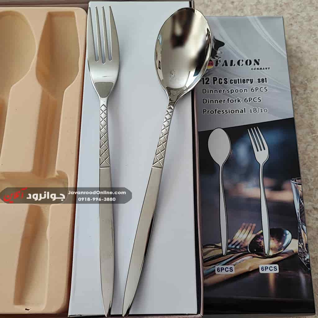 قاشق چنگال فالکون طرح پارما جعبه 12 عددی 5 میل اصل FalCon-F5 — تصویر ۲