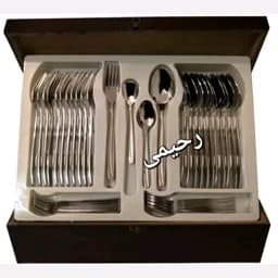 سرویس قاشق و چنگال 30نفره 156 پارچه مدل ماینز نقره ای ناخنی ( پس کرایه ) — تصویر ۵