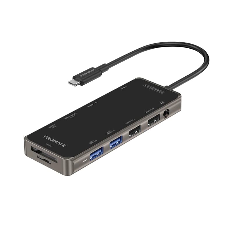 هاب و مبدل 11 در 1 تایپ سی پرومیت مدل PrimeHub-Pro با حداکثر توان 100W — تصویر ۳