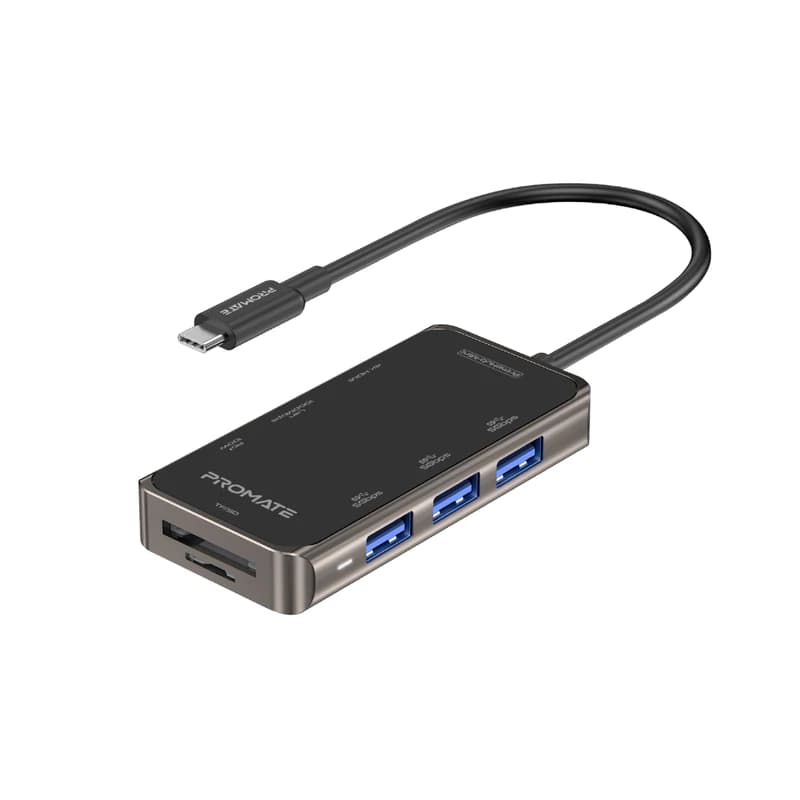 هاب و مبدل 8 در 1 تایپ سی پرومیت مدل PrimeHub-Mini با حداکثر توان 100W — تصویر ۳