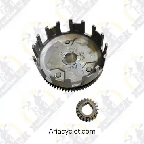 دیسک کلاچ کامل با دنده مقابل باکسر 150 باجاج اصلی