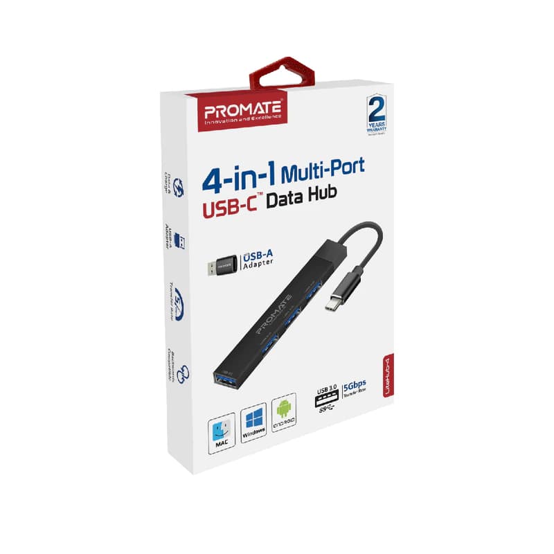 هاب و مبدل تایپ سی به 4 پورت USB-3 پرومیت مدل LiteHub-4 — تصویر ۲