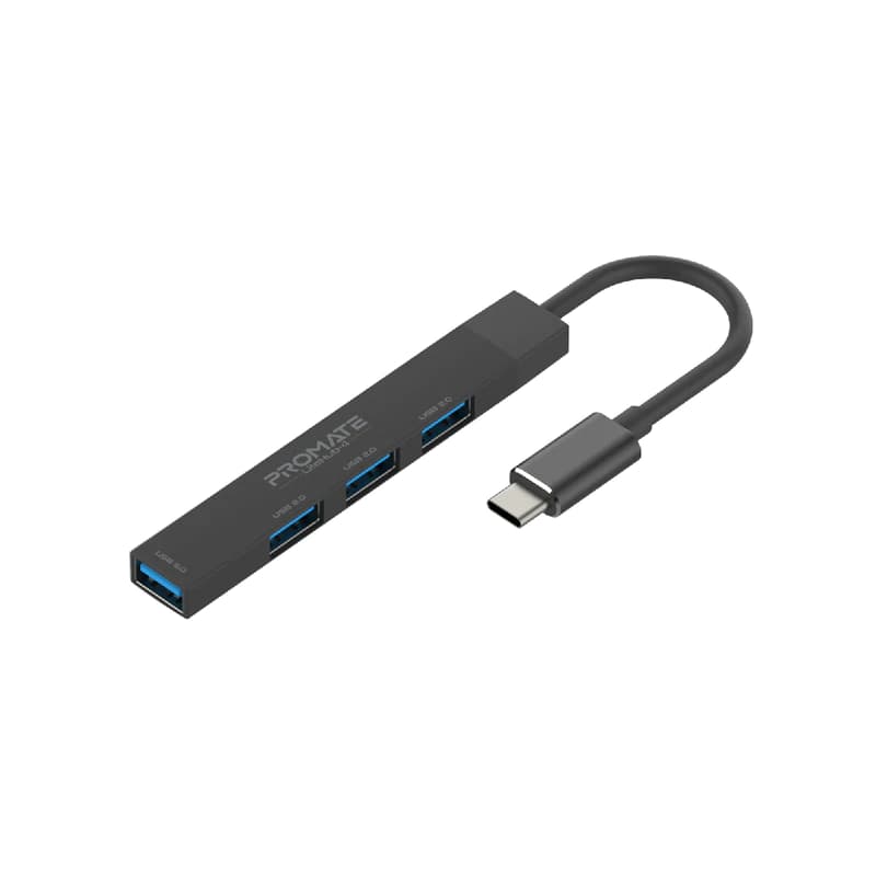 هاب و مبدل تایپ سی به 4 پورت USB-3 پرومیت مدل LiteHub-4 — تصویر ۳
