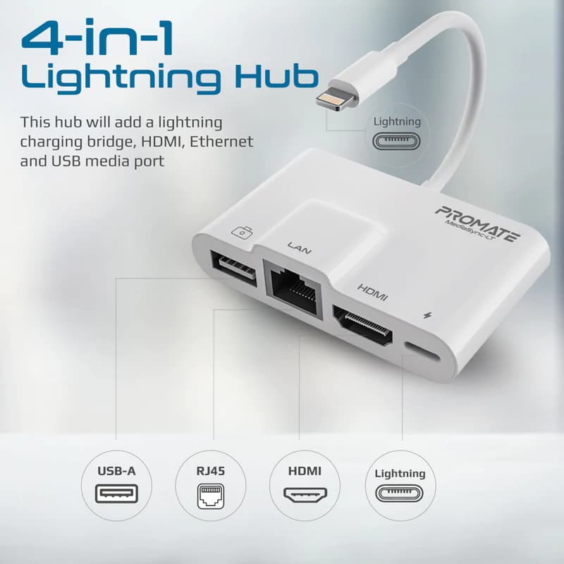 هاب و تبدیل 4 در 1 لایتنینگ پرومیت مدل MediaSync-LT — تصویر ۴