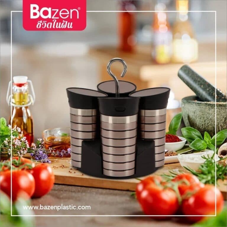 جا ادویه 4 تایی طرح استیل Bazen — تصویر ۴