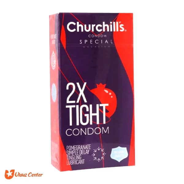 کاندوم تاخیری و خاردار چرچیلز مدل 2X Tight بسته 12 عددی