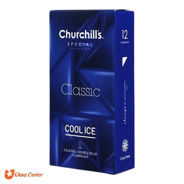 کاندوم تاخیری چرچیلز مدل Cool Ice بسته 12 عددی
